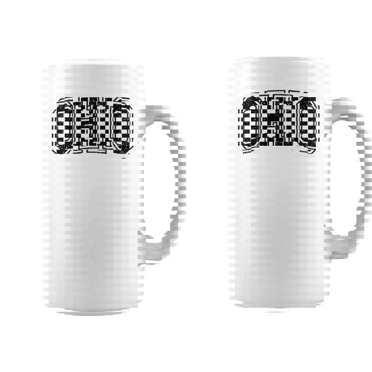 Ohio バーシティスタイル テキスト フラッグ スポーツ アスレチック ジャージスタイル コーヒーマグ