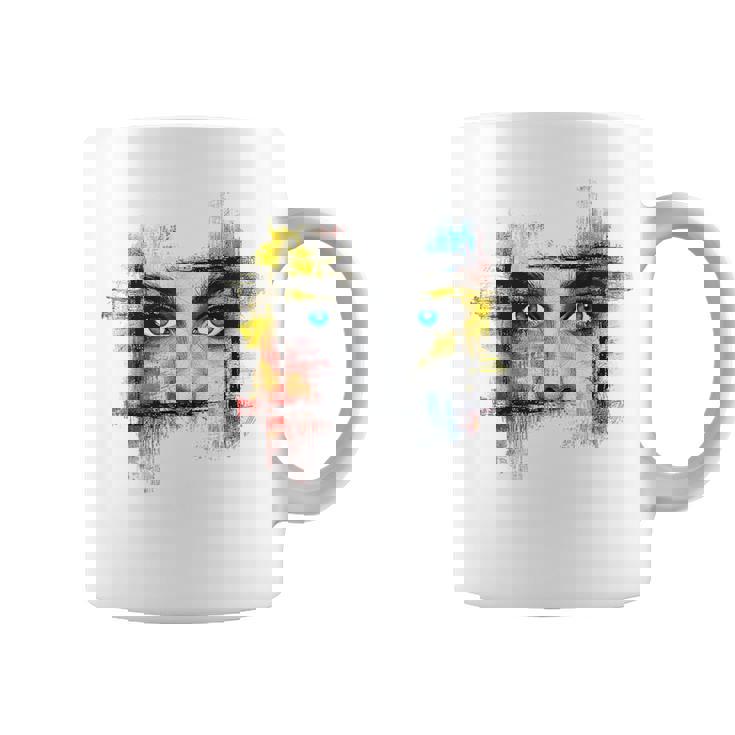 Ojo Dibujo Arte Gráfico Chica Retrato Ojos Taza de café