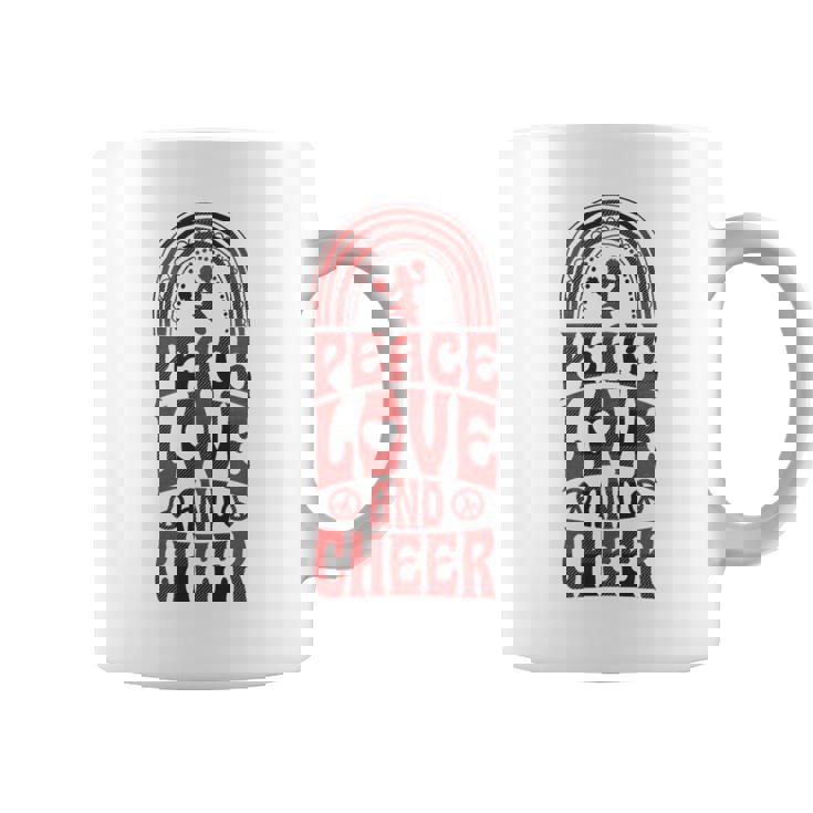 Peace Love And Cheer ボヘミアンレインボーチアリーダー コーヒーマグ