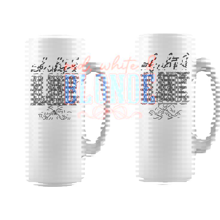 Red White And Blonde Western Country Cowgirl 4Th Of July Coffee Mug