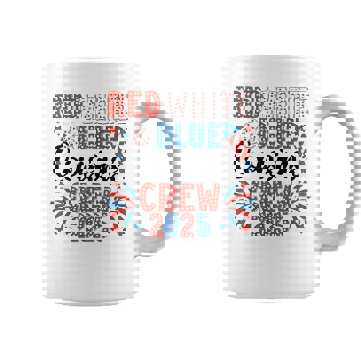 Red White And Blue Cousin Crew 2025 Matching Family 4Th July Coffee Mug