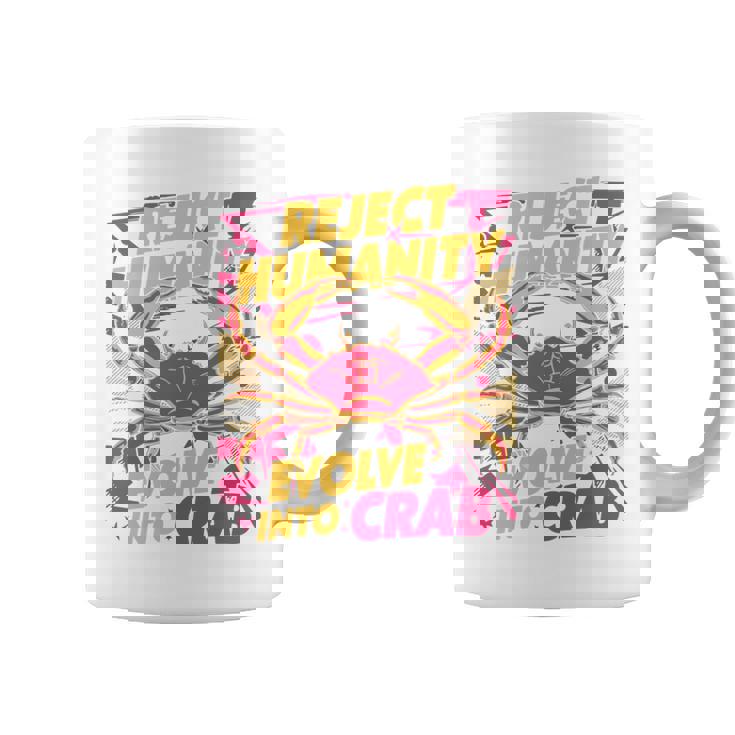 Reject Humanity Evolve To Crab ファニーカニ 長袖tシャツ コーヒーマグ