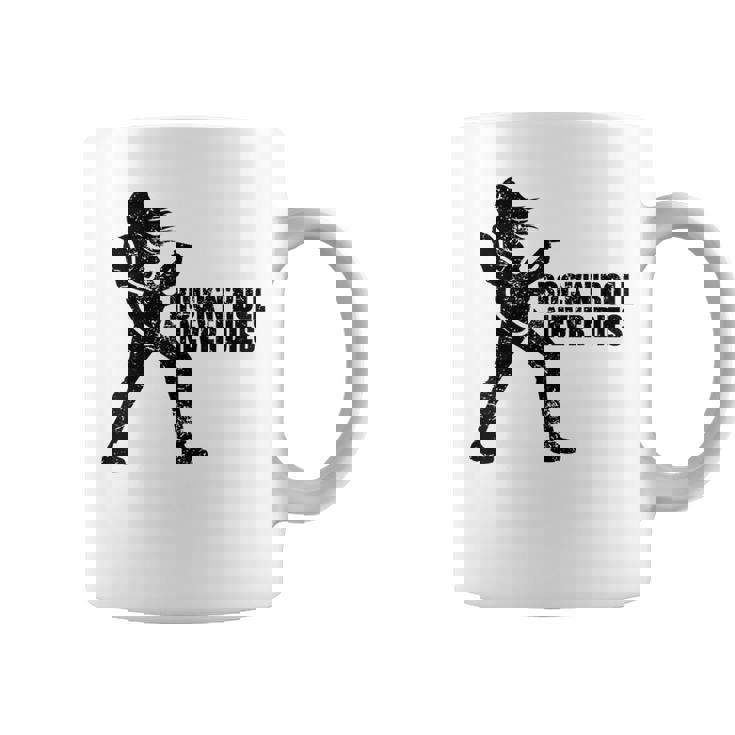 Rock 'N' Roll Never Dies ギタープレーヤー コーヒーマグ