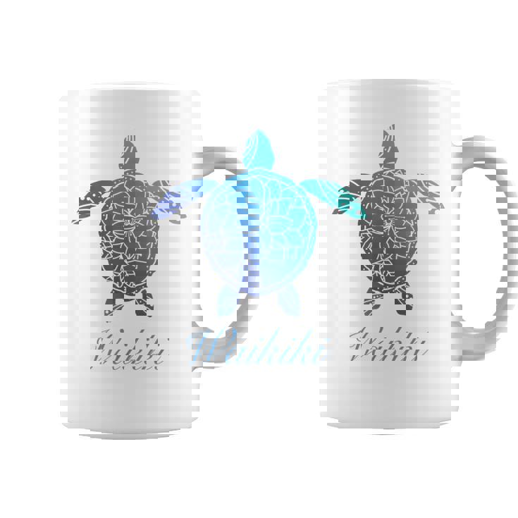 Save The Hawaiiea Turtles ハワイアンブルー トライバルタートルホヌ コーヒーマグ