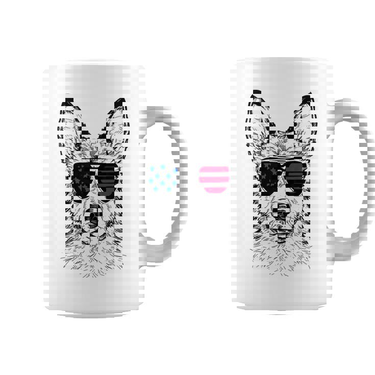 Shepsky Dog 7月4日 アメリカ国旗 コーヒーマグ