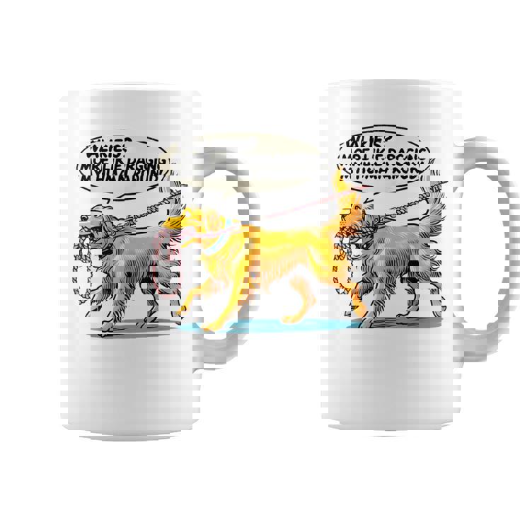 Walkies 犬の散歩 ゴールデンレトリバー 面白い犬好きデザイン コーヒーマグ