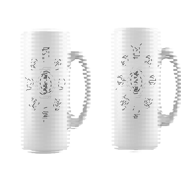 「まんなか／とほかみえみため」 あうわ 黒文字 ホツマ ヲシテ とほかみえひため 言霊 かっこいい 地味めバックプリント コーヒーマグ