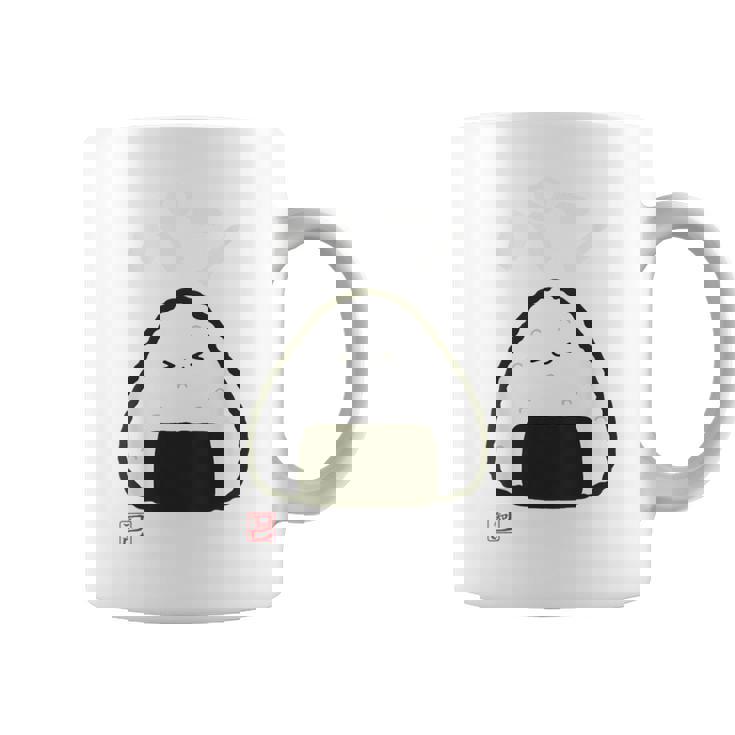 「パン-おにぎり」おもしろ 筆文字 服裏側 面白い文字入り コーヒーマグ