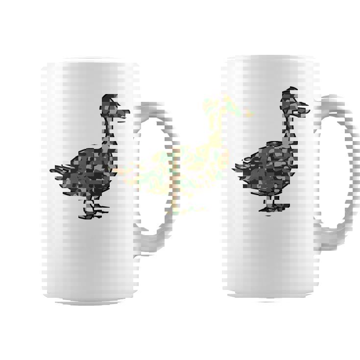 「鴨フラージュ」かも カモフラージュ 迷彩 ダジャレ 駄洒落 動物 鳥 カモ 鳧 カムフラージュ 兵士 軍隊 軍人 国防 コーヒーマグ