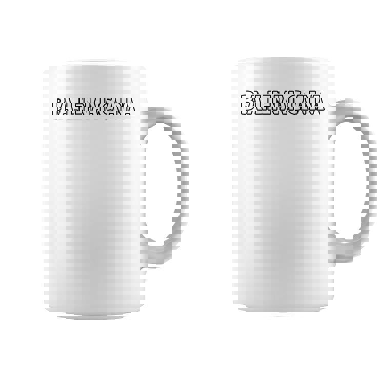 【バックプリント・背中側】Balenaicana《ばれないかな》ホワイト 白 ロゴ【変なt】ブランド パロディ 面白 コーヒーマグ