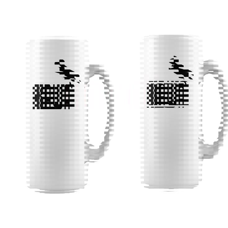 【バックプリント・背中側】Kawa カーワ《ブラック 黒》コツメカワウソ スポーツ ブランド パロディ 面白い かわいい コーヒーマグ