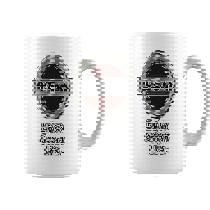 【バックプリント・背中側】Ossan おっさん（車好き ロゴ エンブレム パロディ）【変なデザイン屋さん】文字 面白い コーヒーマグ