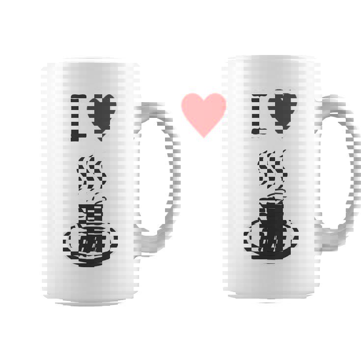 【バックプリント・背中側】アイラブ・湯 イラスト【温泉】お風呂 マーク 銭湯 記号 ハート 面白い コーヒーマグ