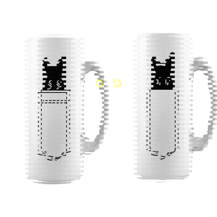 【ポケットから覗くネコ】黒猫 にゃんこ 猫好き 猫 可愛い ネコ 子猫 ネコ好き 面白い 変な 遊び心 ネタ ウケ狙い コーヒーマグ