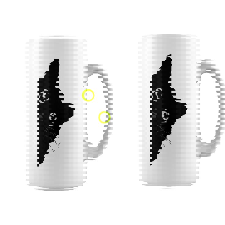 【覗くネコ】黒猫 にゃんこ 猫好き 猫 可愛い ネコ 子猫 ネコ好き 面白い 変な 遊び心 ネタ ウケ狙い おもしろ コーヒーマグ