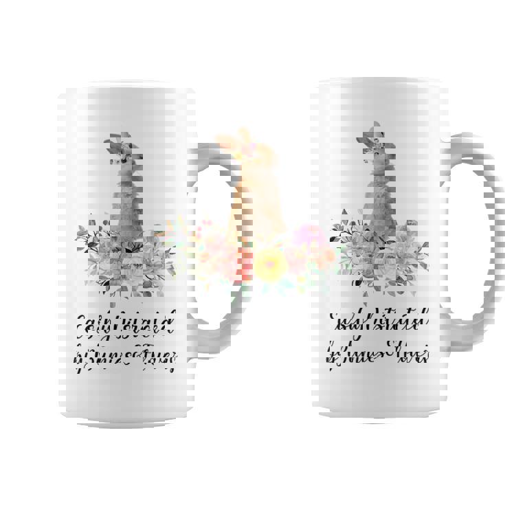 うさぎと花に気が散りやすい ウサギ かわいいウサギ コーヒーマグ