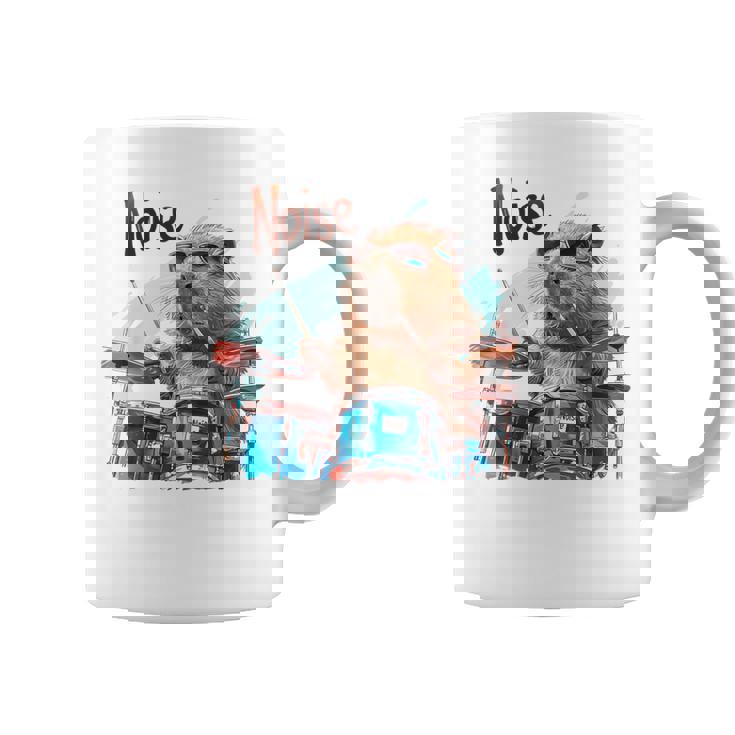 おかしなカピバラがドラムを奏でる コーヒーマグ
