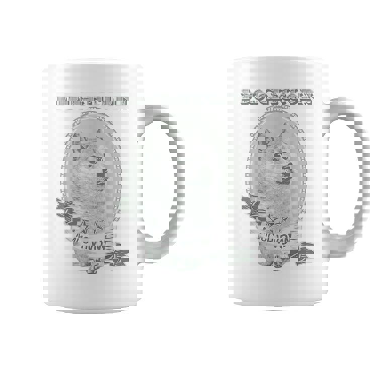 おもしろいいいいどこん 柴犬犬 ドル札 暗号のお金 コーヒーマグ