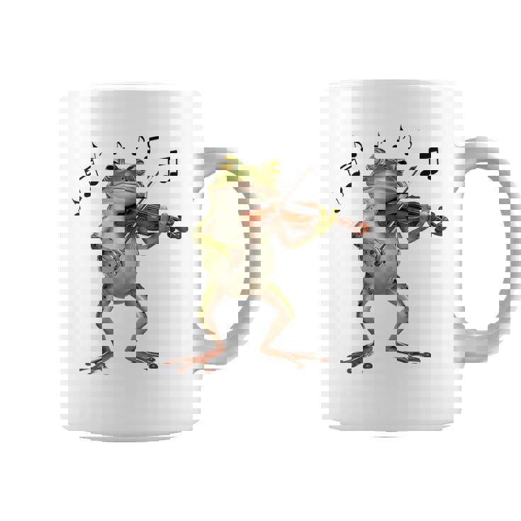 おもしろミュージシャン バイオリニスト かわいいカエル 演奏 バイオリン コーヒーマグ