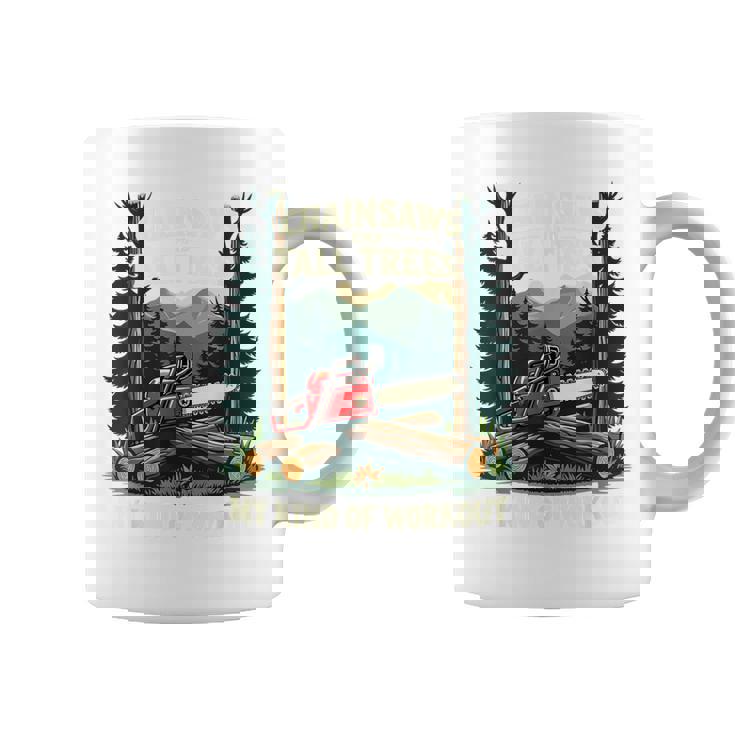 おもしろ林業チェーンソー 背の高い木 ワークアウト ロギング 生活 コーヒーマグ