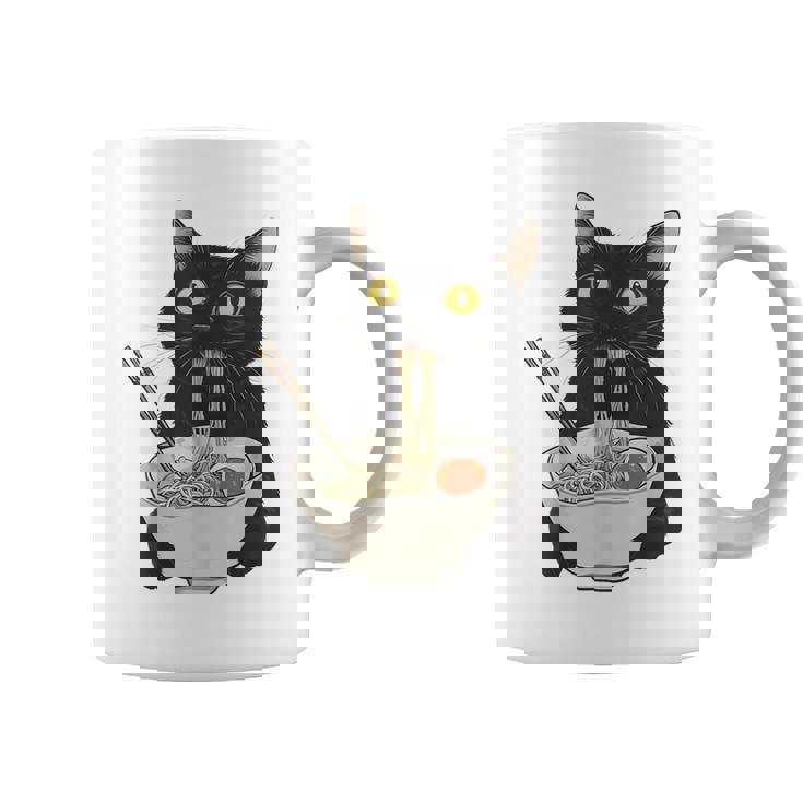 おもしろ猫 食べる 麺 ラーメン 日本猫 食べる 麺 コーヒーマグ