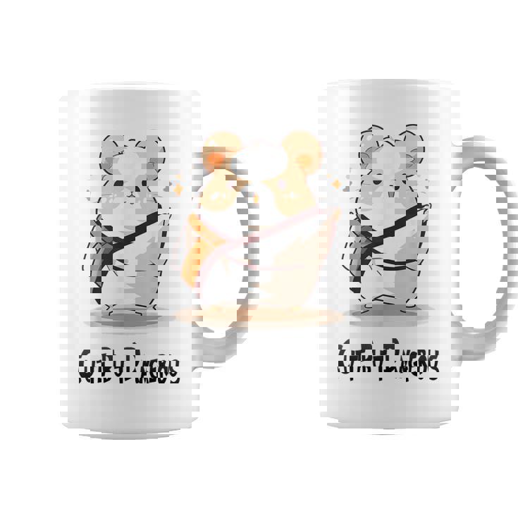 かわいいけど危険な面白いハムスター空手 コーヒーマグ