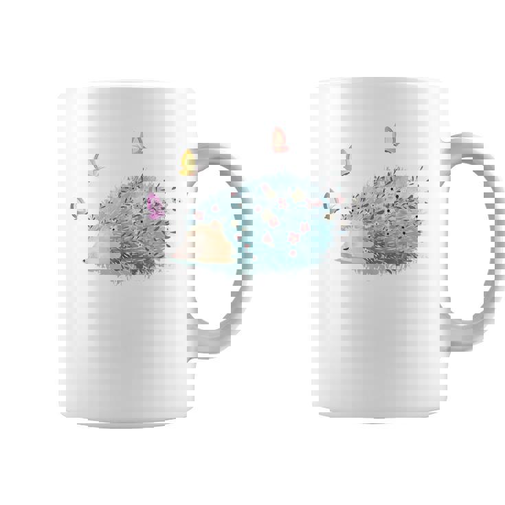 かわいいハリネズミ蝶 ティーンエイジガールギフト コーヒーマグ