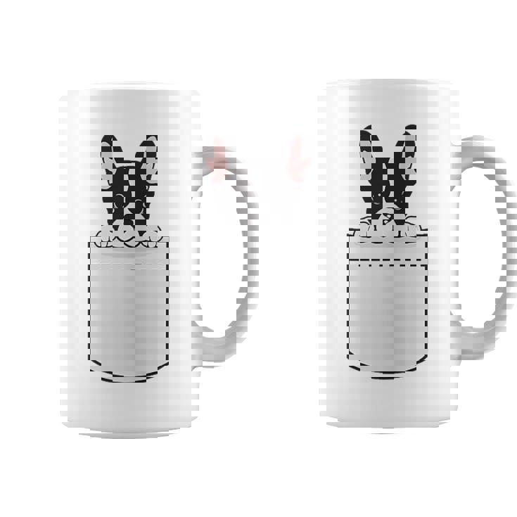 かわいいフレンチブルドッグポケット：いじめっ子の飼い犬とフレンチブルドッグの恋人 コーヒーマグ