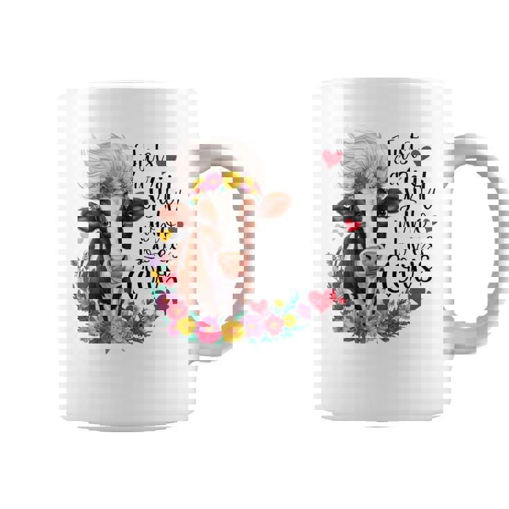 かわいい牛 ただの牛を愛する少女 長袖tシャツ コーヒーマグ