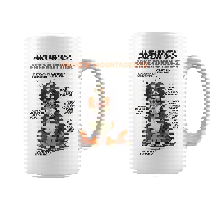 かわいい犬の説明 バーニーズ・マウンテン・ドッグの解剖学 コーヒーマグ