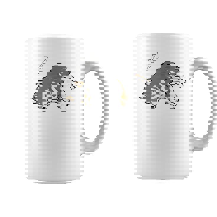 すやすや眠る黒柴 柴犬のドット絵 コーヒーマグ