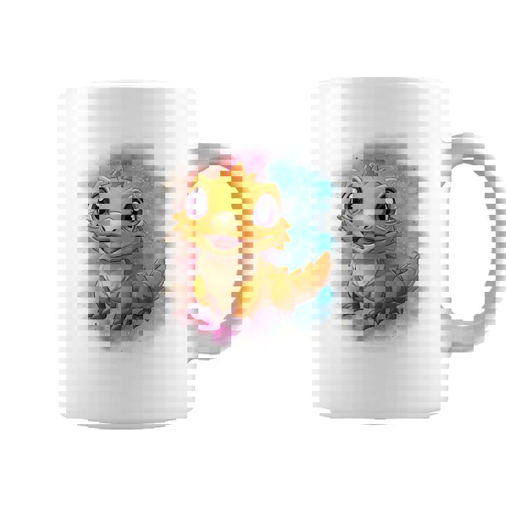 ひげを生やしたドラゴンの白い服のレインボーフラッグ コーヒーマグ