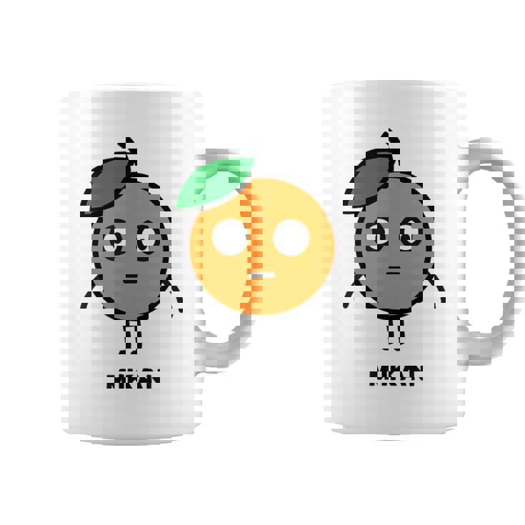 みかん Mikan 顔 イラスト かわいい おもしろ 面白い 簡単 シンプル ゆるい 果物 コーヒーマグ