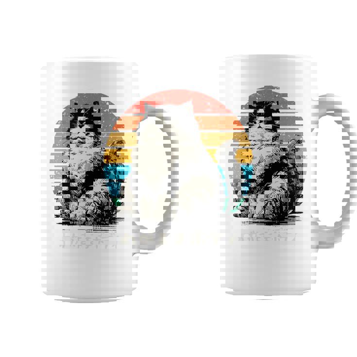 わがままボディ 猫 ねこ 太ったねこ ぽっちゃり ねこ好き かわいい おもしろ 面白い おもろい 手書き レトロ 長袖tシャツ コーヒーマグ