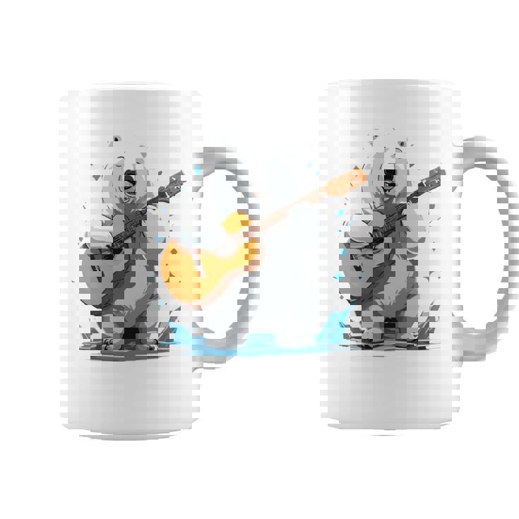 アコースティックギターを弾くクマ、ベアギタリスト 長袖tシャツ コーヒーマグ