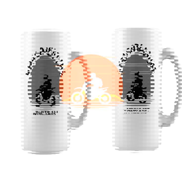 アドベンチャー バイク おもしろ ツーリング 人生は冒険だ オフロードバイクバイク イラスト コーヒーマグ