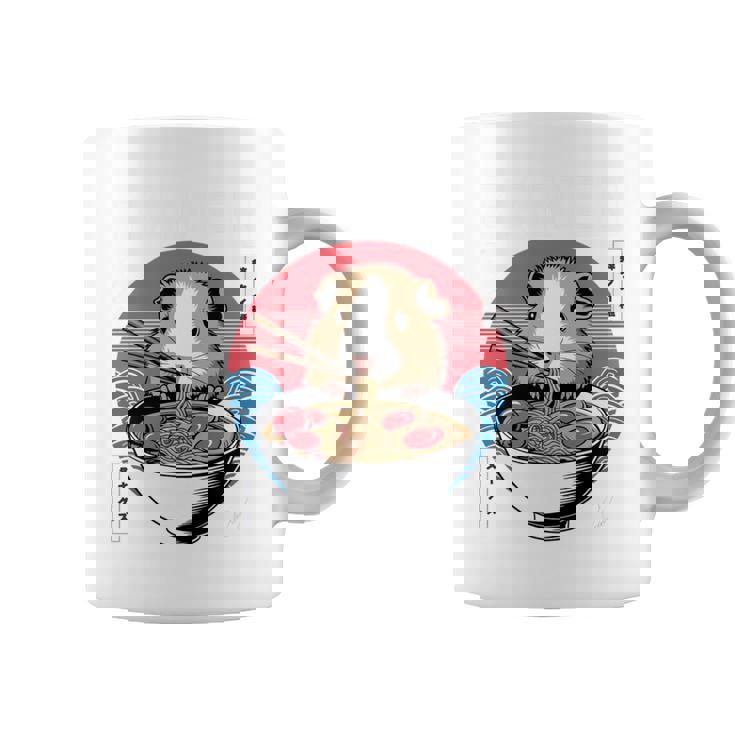 アニメ モルモット 漫画 カワイイ ねこ 日本のラーメン モルモット 長袖tシャツ コーヒーマグ