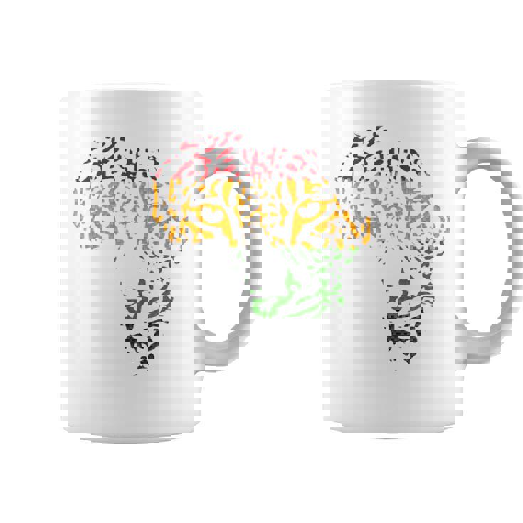 アフリカ地図 ヒョウ柄 アフリカラスタカラー コーヒーマグ