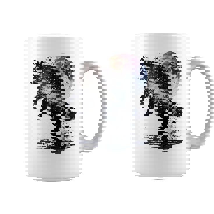 アライグマ アニマルモチーフ ムーンアート アニマルプリント アライグマ コーヒーマグ