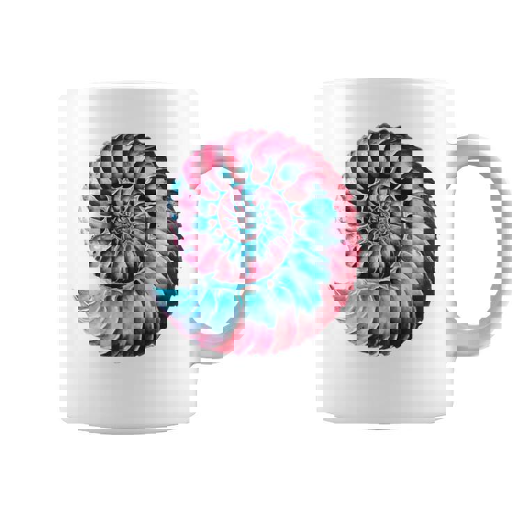 アンモナイトスパイラル貝殻 長袖tシャツ コーヒーマグ