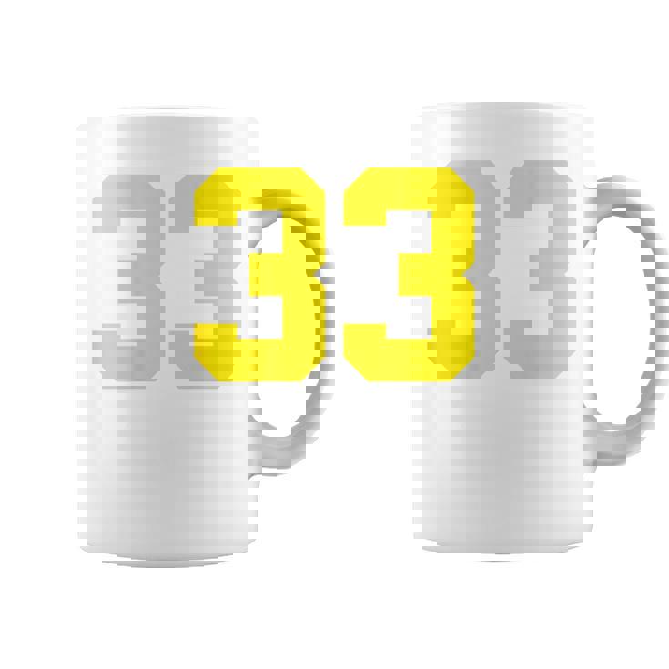 イエローナンバー33 背面 スポーツチーム ジャージ番号 コーヒーマグ