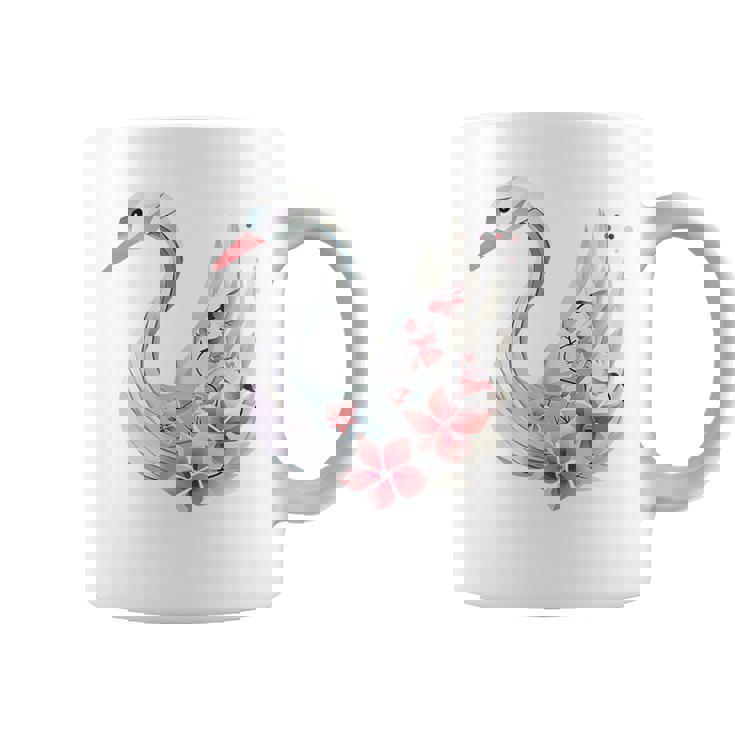 エレガントな白鳥の花 コーヒーマグ