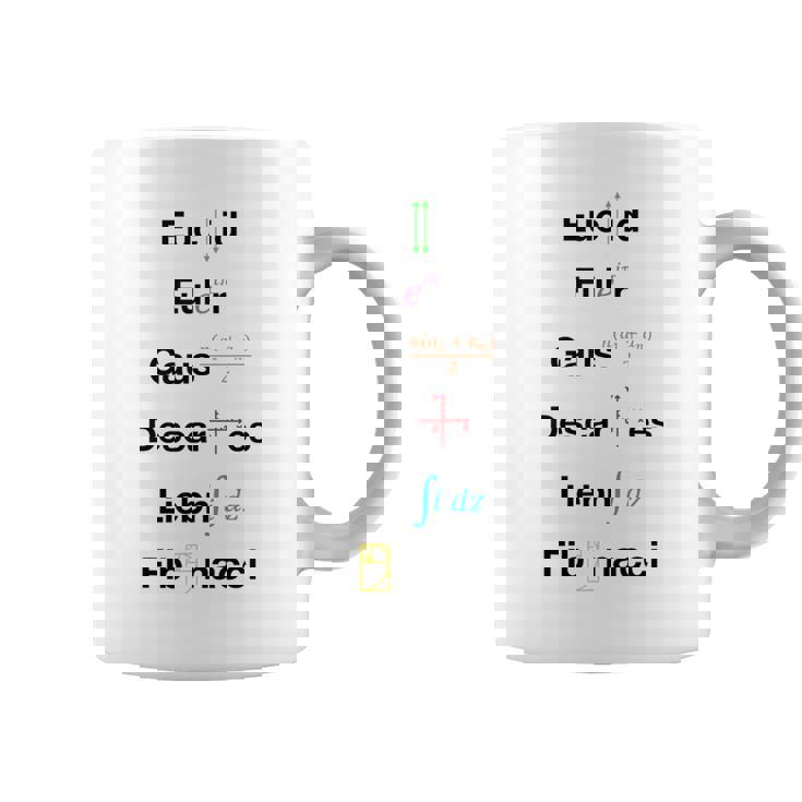 オタク数学ユークリッドオイラーガウスデカルトライプニッツフィボナッチ コーヒーマグ