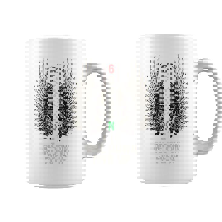 オートバイのギアシフト 1 ダウン 5 アップ バイカー スカル 背面 コーヒーマグ