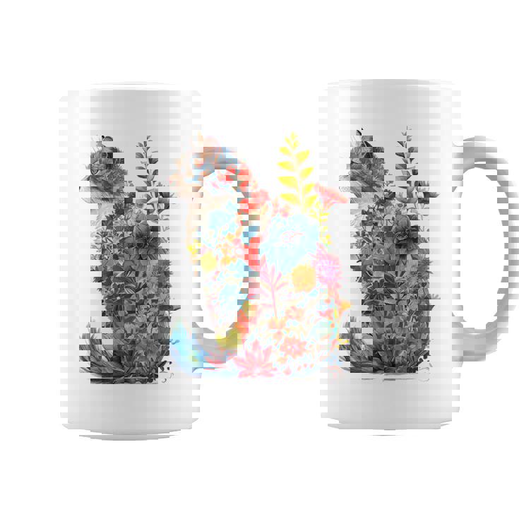 カラフル 花 猫 コーヒーマグ