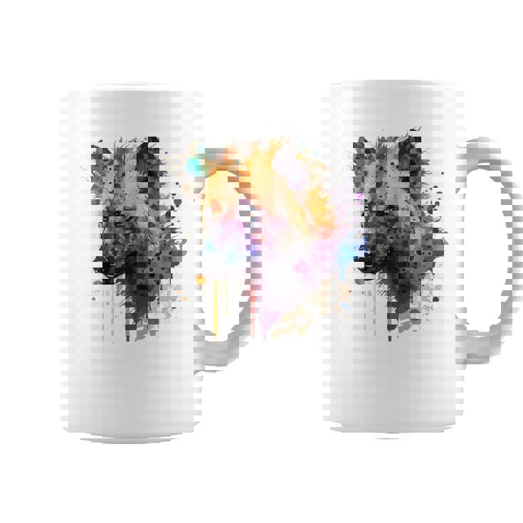 カラフルなハイエナプレデター 水彩画携帯電話ケース コーヒーマグ