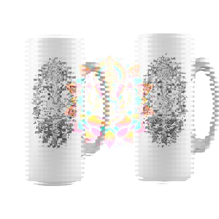 ガネーシャシンボル ヨガ ヒンドゥー教 象 神 ガネーシャ プージャ 長袖tシャツ コーヒーマグ