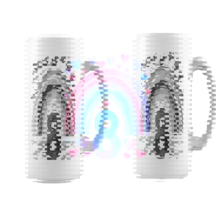 キッズ 誕生日 8 女の子 レインボー 水彩 8歳 コーヒーマグ