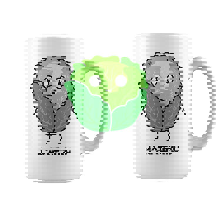 キャベツ 顔 イラスト かわいい おもしろ 面白い 簡単 シンプル ゆるい 野菜 コーヒーマグ