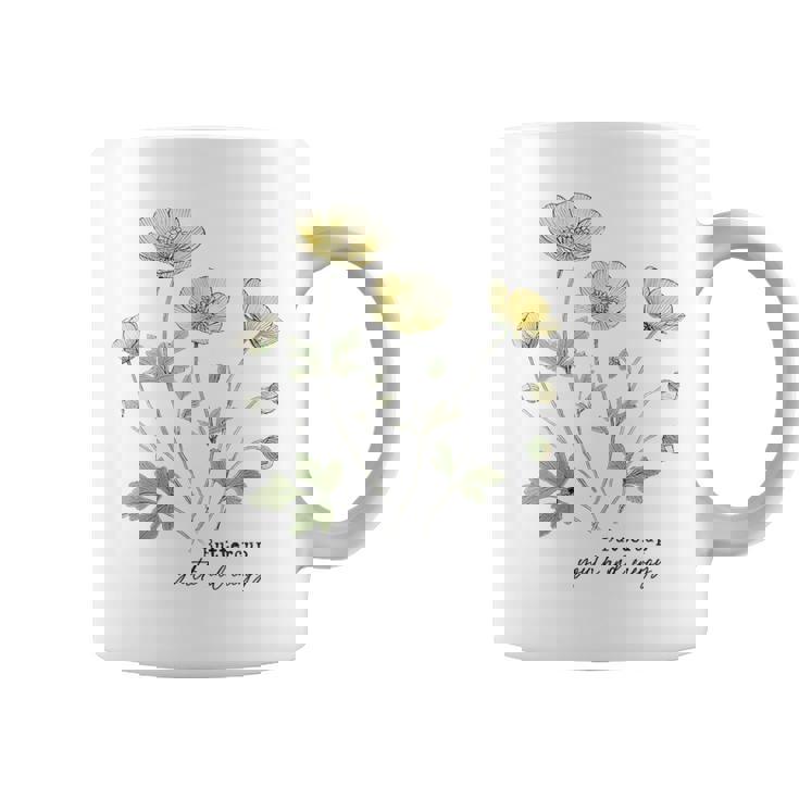 キンポウゲ 花柄 ボタニカルtシャツ ヴィンテージ 自然 野花 アート コーヒーマグ